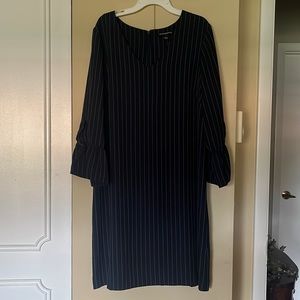 *MUST GO CLOSET CLEANOUT* Pinstripe dress with ruffle sleeve detailing